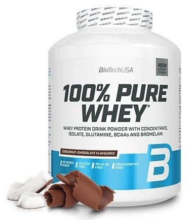 Pot de whey protéine saveur coco-chocolat BioTechUSA.