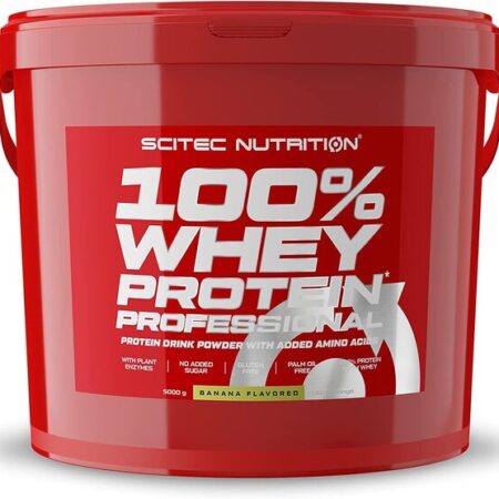 Seau protéine Whey Scitec Nutrition, goût banane.