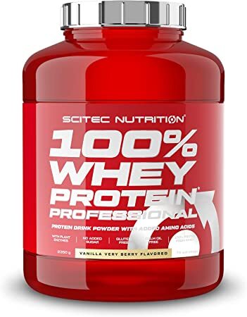 Pot de protéine whey vanille Scitec Nutrition.