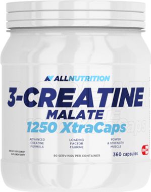 Pot de supplément créatine malate, 360 capsules.