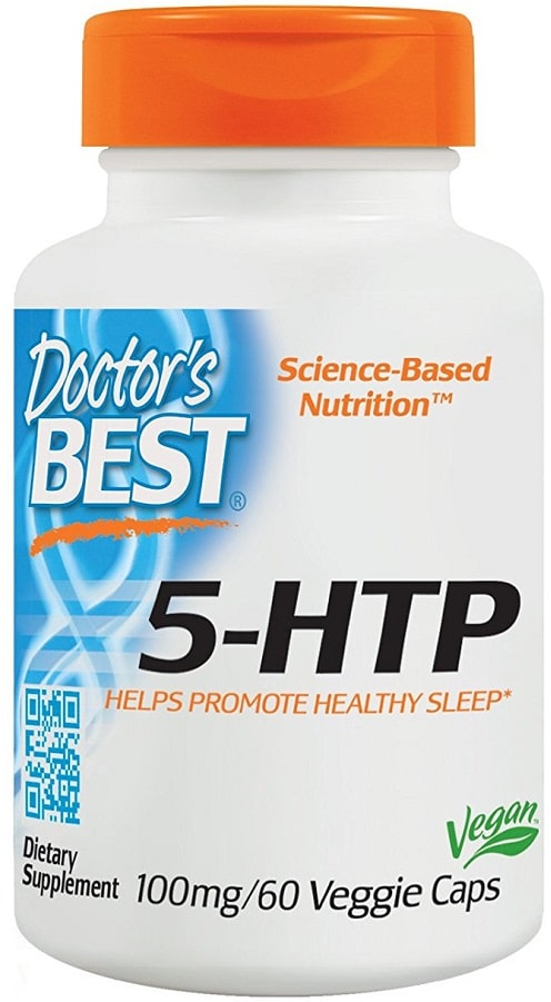 Complément alimentaire 5-HTP Doctor's Best, végan, sommeil sain.