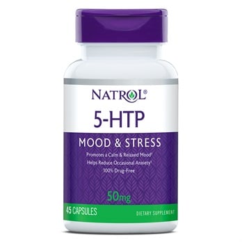 Flacon de Natrol 5-HTP pour l'humeur et le stress.