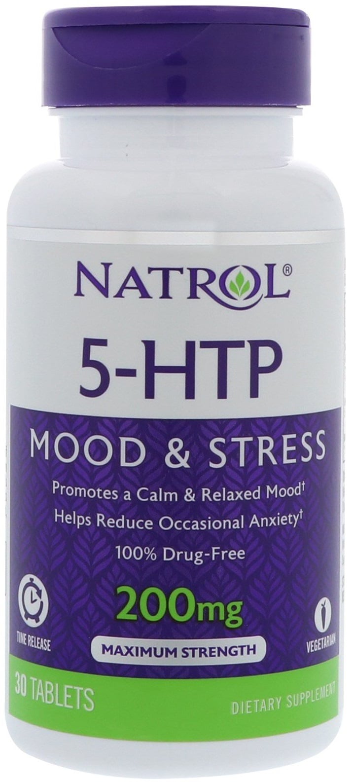 Flacon Natrol 5-HTP pour l'humeur et le stress.