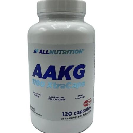 Pot de complément alimentaire AAKG 120 capsules.