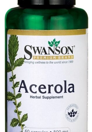 Flacon Swanson Acerola, complément alimentaire, 60 capsules.