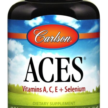 Complément alimentaire Carlson ACES, vitamines A, C, E, Sélénium.