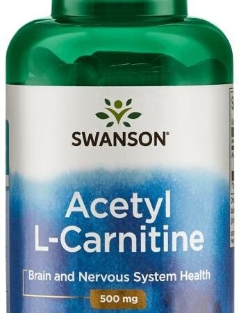 Pot de Acétyl L-Carnitine Swanson, complément alimentaire.