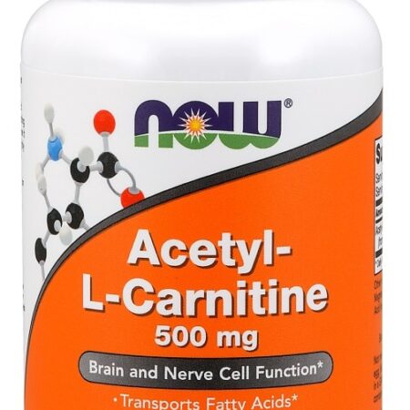 Flacon de supplément Acétyl-L-Carnitine 500 mg NOW