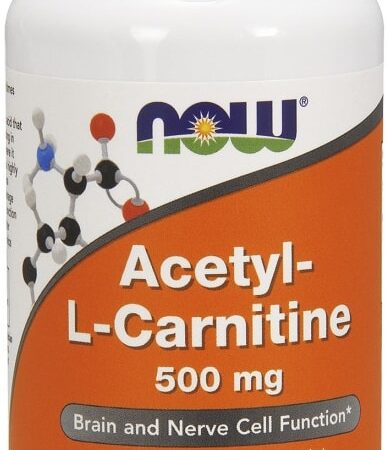 Bouteille de complément Acetyl-L-Carnitine Now.