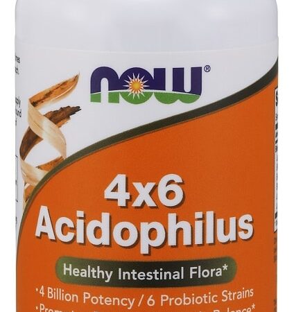 Flacon de probiotiques Acidophilus NOW, capsules végétales.
