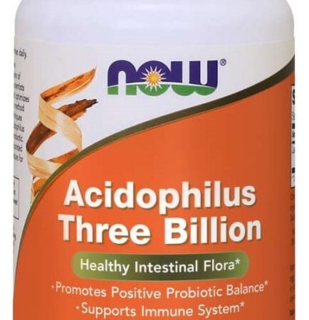Probiotique Acidophilus Trois Milliards, sans gluten, végan.