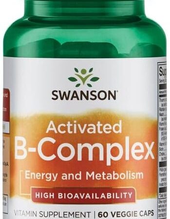 Flacon de vitamines B-Complex Swanson énergie et métabolisme.
