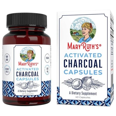 Supplément alimentaire, capsules charbon actif, Mary Ruth's.