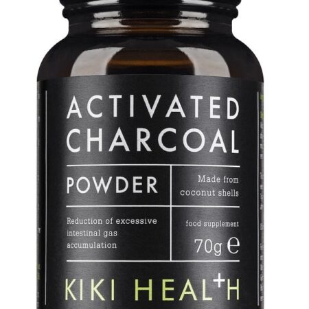 Pot de charbon actif, poudre, complément alimentaire.