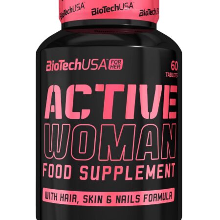 Pot de compléments Active Woman pour cheveux, peau, ongles.