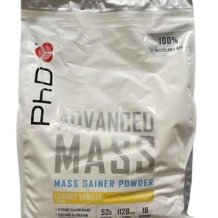 Poudre prise de masse vanille luxueuse PhD recyclable.