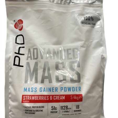 Poudre prise de masse, fraise, sac recyclable 5,4kg.