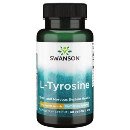 Bouteille de L-Tyrosine Swanson, complément alimentaire.