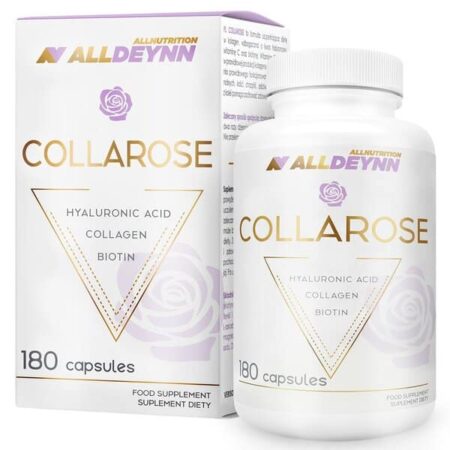 Complément alimentaire Collarose, acide hyaluronique, biotine.