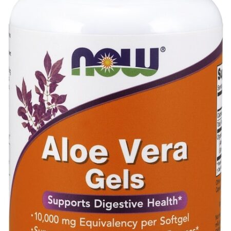 Pot de gélules d'Aloe Vera digestives NOW.