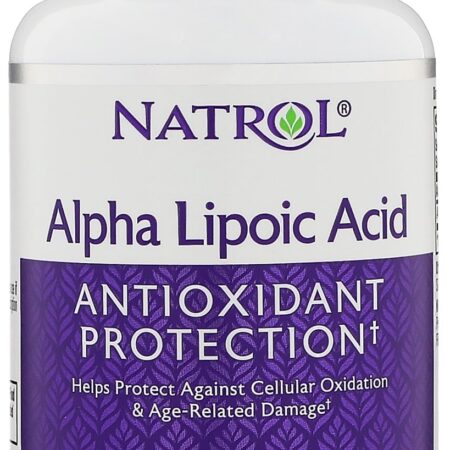 Flacon Natrol Acide Alpha-Lipoïque 600mg, complément antioxydant.