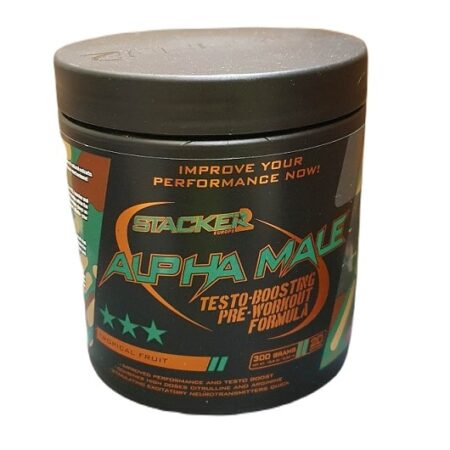 Pot de complément alimentaire pré-entraînement Alpha Male.
