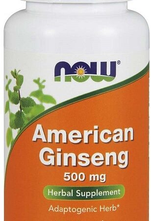 Flacon Now American Ginseng 500mg, complément alimentaire.