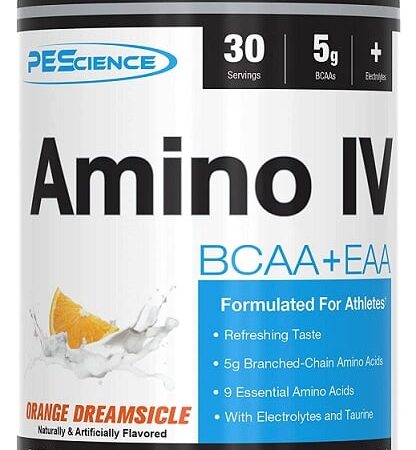 Pot de complément Amino IV orange.