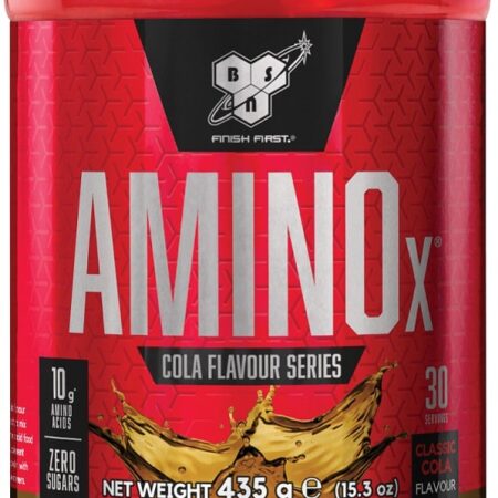 Pot de complément alimentaire AMINOx, saveur cola.