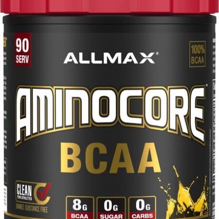 Pot de complément alimentaire Aminocore BCAA, saveur ananas mangue.