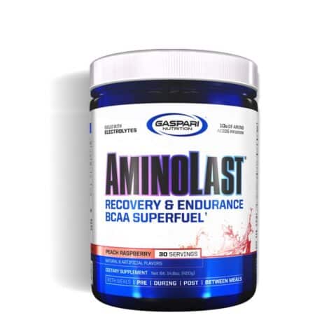 Pot de complément AminoLast pour endurance et récupération.