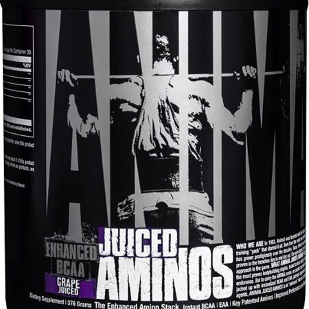 Pot de complément alimentaire aux acides aminés, musculation.