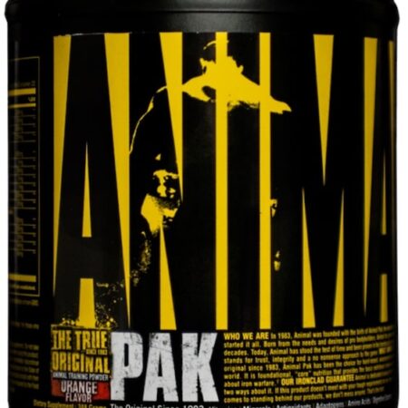 Pot de compléments Animal Pak, nutrition sportive.