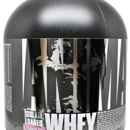 Pot de protéine whey fraise.