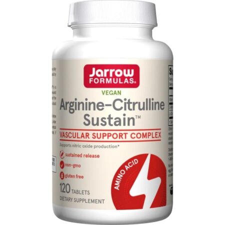 Complément alimentaire arginine-citrulline, végan, Jarrow Formulas.