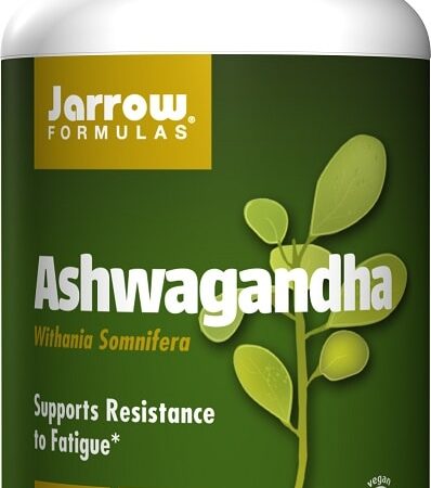 Pot Ashwagandha Jarrow Formulas, complément alimentaire végétalien.
