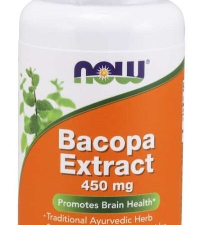 Flacon de complément Bacopa 450mg pour la santé mentale.