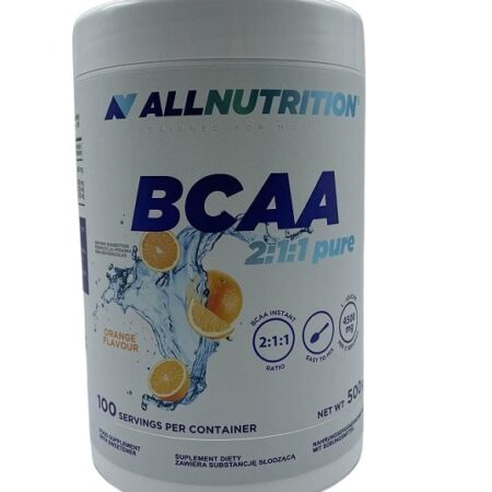 Pot de BCAA Allnutrition saveur orange.