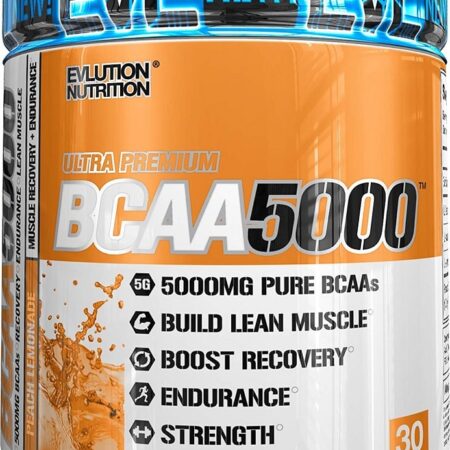 Pot de complément BCAA 5000 pour musculation.