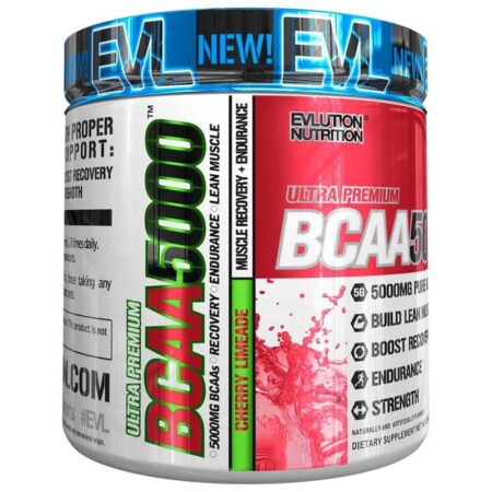 Pot de BCAA pour musculation, saveur cerise citron.