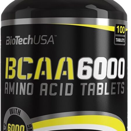 Pot de compléments BCAA 6000 en tablettes.