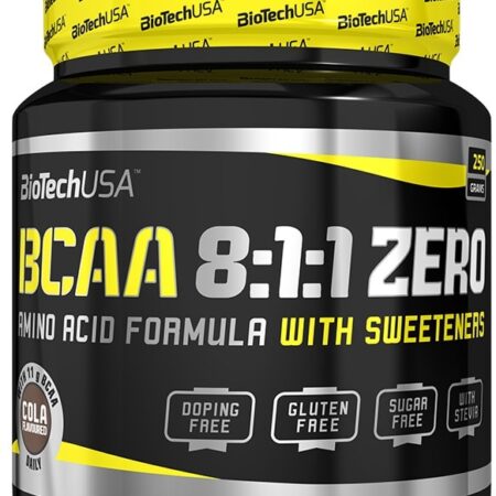 Pot de BCAA 8:1:1 sans sucre, goût cola.