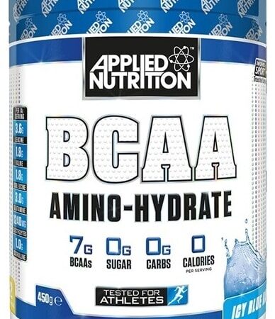 Pot de BCAA Amino-Hydrate, complément alimentaire, nutrition sportive.