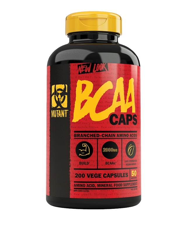 Pot de capsules BCAA pour compléments alimentaires sportifs.