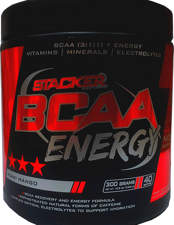 Pot de BCAA Energy supplément nutrition sportive mango.