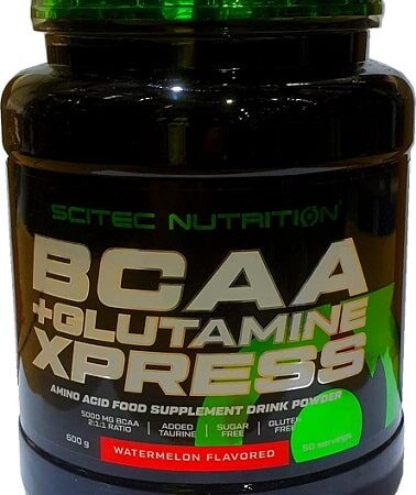 Pot de compléments BCAA + Glutamine, goût pastèque.