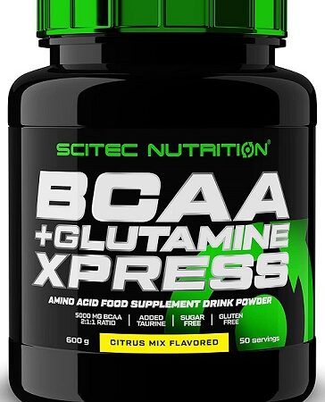 Pot supplément BCAA Glutamine, nutrition sportive, citron.