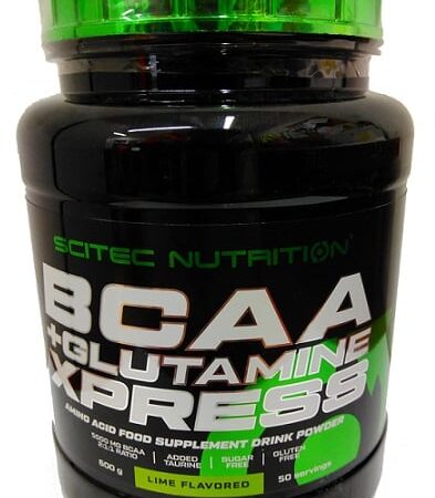 Pot de complément BCAA Glutamine, citron, Scitec Nutrition.