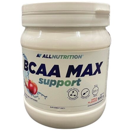 Pot de BCAA Max Support, complément alimentaire, saveur pomme.