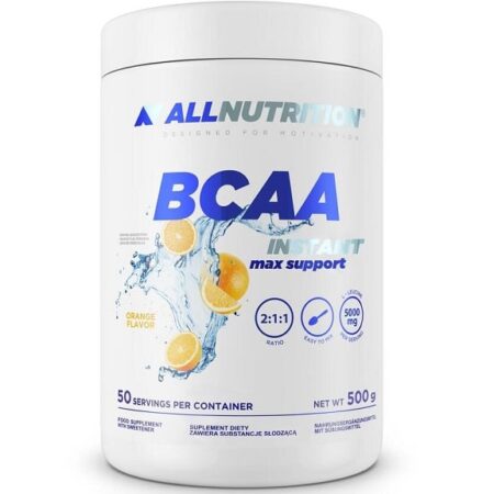 Pot de BCAA arôme orange, complément sportif, 500g.
